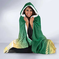 New Zealand Pigeon Kereru Hooded Blanket Maori Fern Art Green Gradient LT05 - Polynesian Pride
