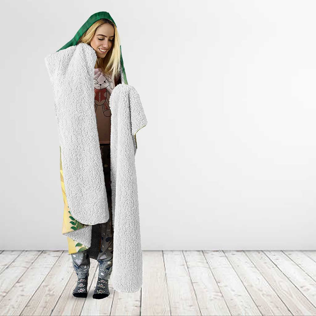 New Zealand Pigeon Kereru Hooded Blanket Maori Fern Art Green Gradient LT05 - Polynesian Pride