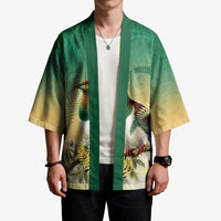 New Zealand Pigeon Kereru Kimono Maori Fern Art Green Gradient LT05 - Polynesian Pride