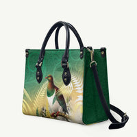New Zealand Pigeon Kereru Leather Bag Maori Fern Art Green Gradient LT05 Green - Polynesian Pride