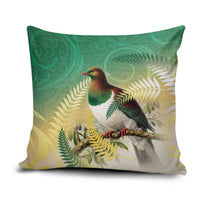 New Zealand Pigeon Kereru Pillow Cover Maori Fern Art Green Gradient LT05 Green - Polynesian Pride
