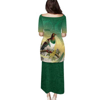 New Zealand Pigeon Kereru Puletasi Maori Fern Art Green Gradient LT05 - Polynesian Pride