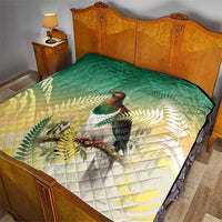 New Zealand Pigeon Kereru Quilt Maori Fern Art Green Gradient LT05 - Polynesian Pride