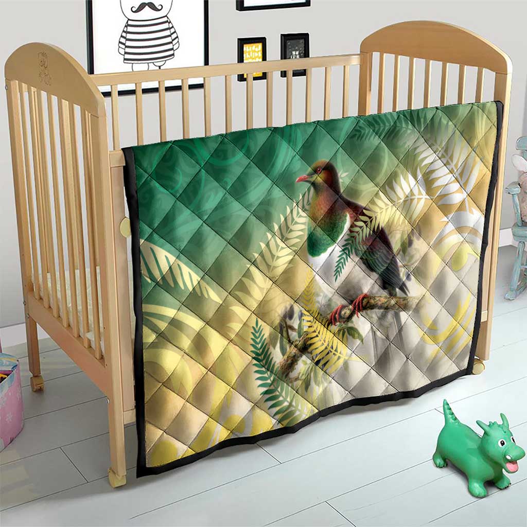 New Zealand Pigeon Kereru Quilt Maori Fern Art Green Gradient LT05 - Polynesian Pride