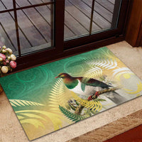New Zealand Pigeon Kereru Rubber Doormat Maori Fern Art Green Gradient LT05 - Polynesian Pride