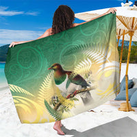New Zealand Pigeon Kereru Sarong Maori Fern Art Green Gradient LT05 One Size 44 x 66 inches Green - Polynesian Pride