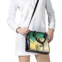 New Zealand Pigeon Kereru Shoulder Handbag Maori Fern Art Green Gradient LT05 - Polynesian Pride