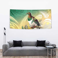 New Zealand Pigeon Kereru Tapestry Maori Fern Art Green Gradient LT05 - Polynesian Pride