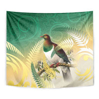 New Zealand Pigeon Kereru Tapestry Maori Fern Art Green Gradient LT05 - Polynesian Pride