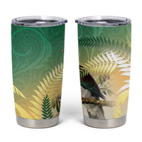 New Zealand Pigeon Kereru Tumbler Cup Maori Fern Art Green Gradient LT05 Green - Polynesian Pride