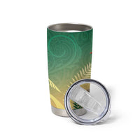 New Zealand Pigeon Kereru Tumbler Cup Maori Fern Art Green Gradient LT05 - Polynesian Pride