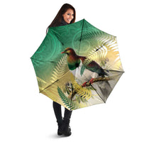 New Zealand Pigeon Kereru Umbrella Maori Fern Art Green Gradient LT05 - Polynesian Pride
