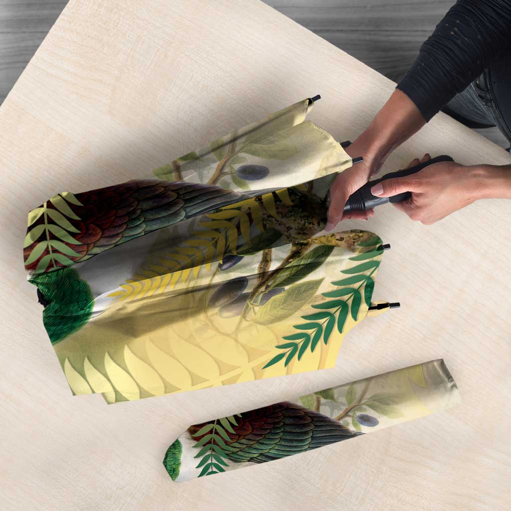 New Zealand Pigeon Kereru Umbrella Maori Fern Art Green Gradient LT05 - Polynesian Pride