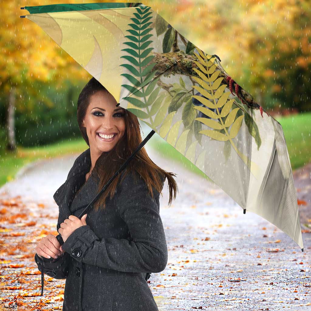 New Zealand Pigeon Kereru Umbrella Maori Fern Art Green Gradient LT05 - Polynesian Pride