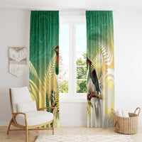 New Zealand Pigeon Kereru Window Curtain Maori Fern Art Green Gradient LT05 - Polynesian Pride