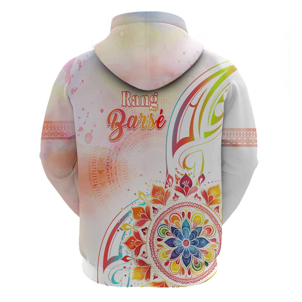 Happy Holi Festival Hoodie Rangoli With Polynesian Pattern LT05 - Polynesian Pride