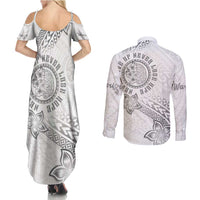 Brain Cancer Warrior Couples Matching Summer Maxi Dress and Long Sleeve Button Shirt Never Give Up