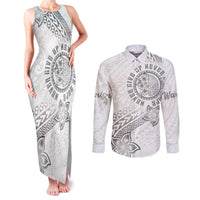 Brain Cancer Warrior Couples Matching Tank Maxi Dress and Long Sleeve Button Shirt Never Give Up