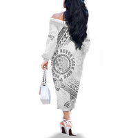 Brain Cancer Warrior Family Matching Off The Shoulder Long Sleeve Dress and Hawaiian Shirt Never Give Up LT05 - Polynesian Pride