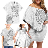 Brain Cancer Warrior Family Matching Off Shoulder Short Dress and Hawaiian Shirt Never Give Up LT05 - Polynesian Pride
