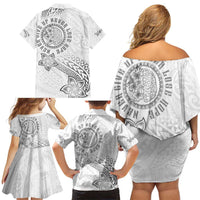 Brain Cancer Warrior Family Matching Off Shoulder Short Dress and Hawaiian Shirt Never Give Up LT05 - Polynesian Pride
