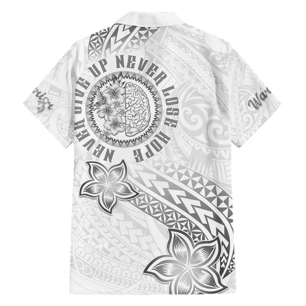 Brain Cancer Warrior Family Matching Off Shoulder Short Dress and Hawaiian Shirt Never Give Up LT05 - Polynesian Pride