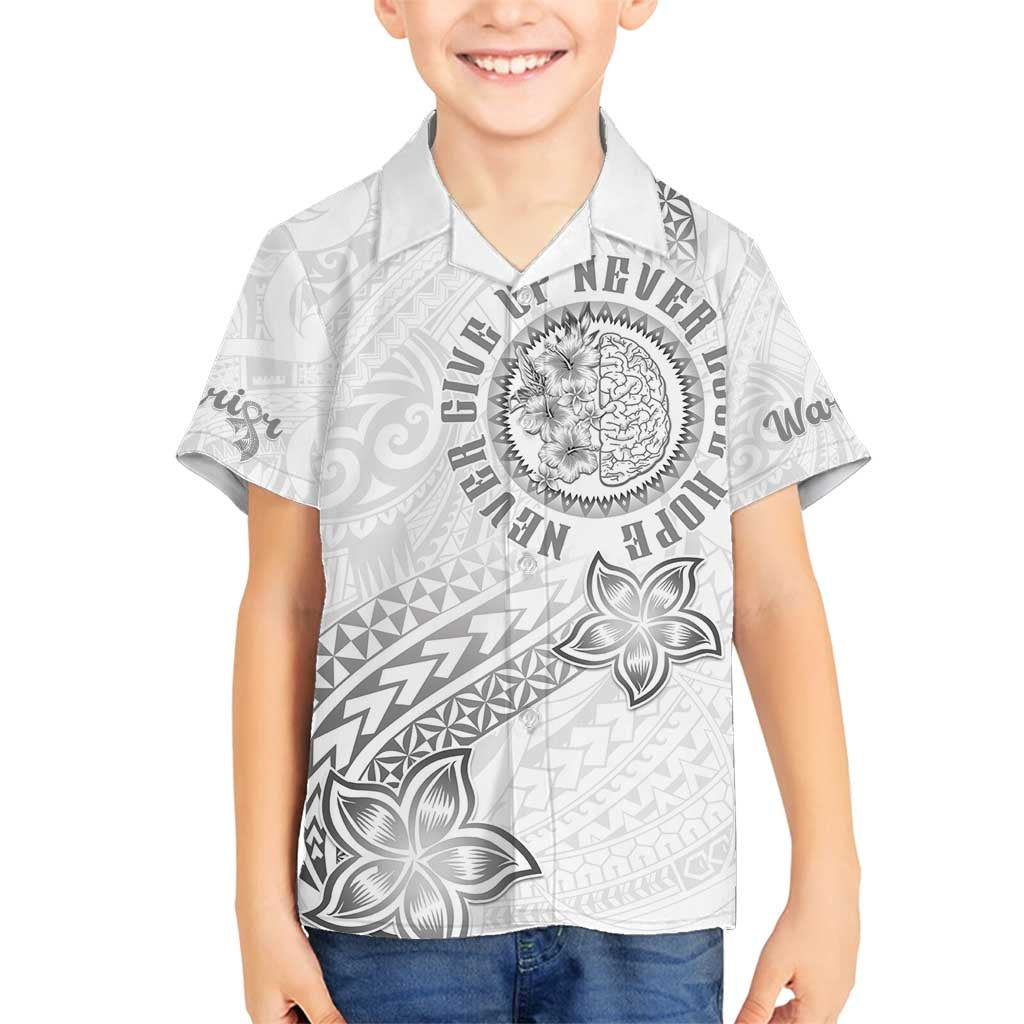 Brain Cancer Warrior Family Matching Puletasi and Hawaiian Shirt Never Give Up