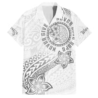 Brain Cancer Warrior Family Matching Summer Maxi Dress and Hawaiian Shirt Never Give Up LT05 Dad's Shirt - Short Sleeve White - Polynesian Pride