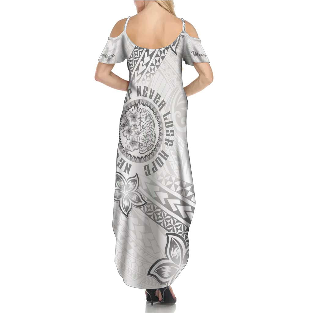 Brain Cancer Warrior Family Matching Summer Maxi Dress and Hawaiian Shirt Never Give Up LT05 - Polynesian Pride