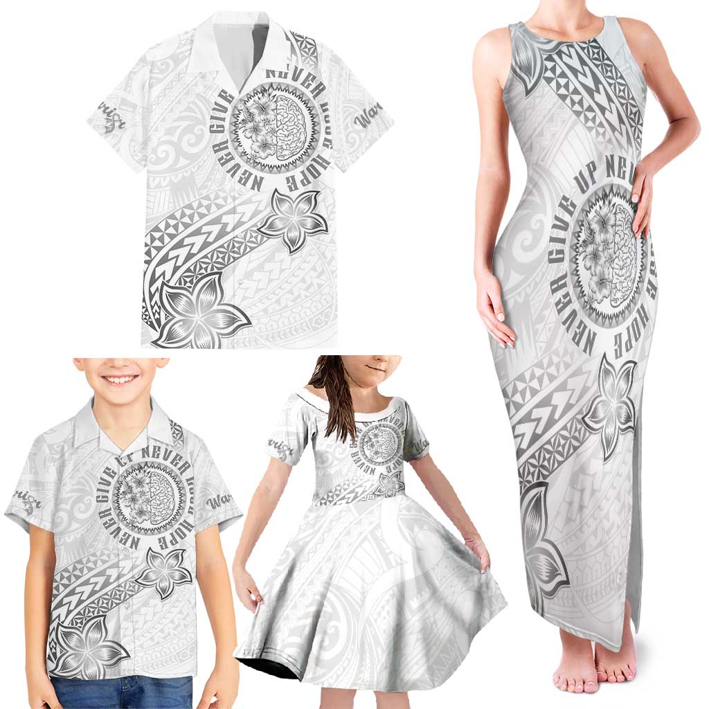 Brain Cancer Warrior Family Matching Tank Maxi Dress and Hawaiian Shirt Never Give Up LT05 - Polynesian Pride