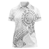 Brain Cancer Warrior Women Polo Shirt Never Give Up LT05 Female White - Polynesian Pride