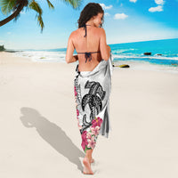 White Polynesian Hammerhead Shark Tribal Pattern Sarong