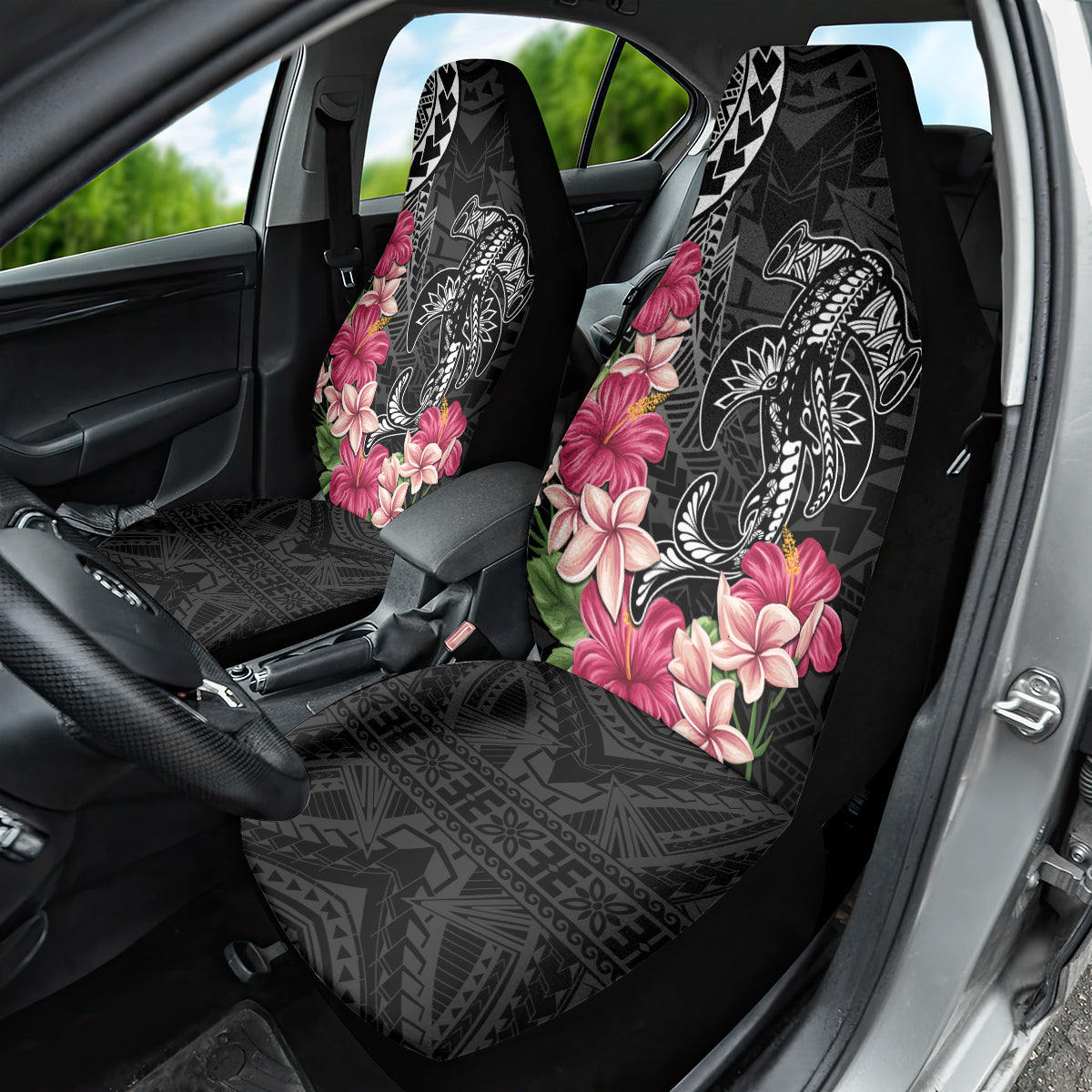 Black Polynesian Hammerhead Shark Tribal Pattern Car Seat Cover