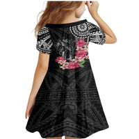 Black Polynesian Hammerhead Shark Tribal Pattern Family Matching Mermaid Dress and Hawaiian Shirt LT05 - Polynesian Pride