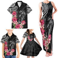 Black Polynesian Hammerhead Shark Tribal Pattern Family Matching Tank Maxi Dress and Hawaiian Shirt LT05 - Polynesian Pride