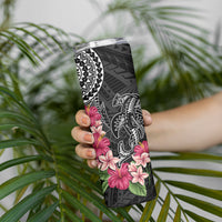 Black Polynesian Hammerhead Shark Tribal Pattern Skinny Tumbler LT05 - Polynesian Pride