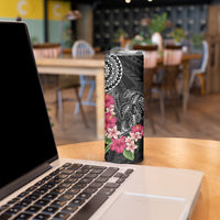 Black Polynesian Hammerhead Shark Tribal Pattern Skinny Tumbler LT05 - Polynesian Pride