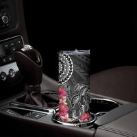 Black Polynesian Hammerhead Shark Tribal Pattern Skinny Tumbler LT05 - Polynesian Pride