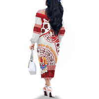 French Polynesia Internal Autonomy Day Family Matching Off The Shoulder Long Sleeve Dress and Hawaiian Shirt Tropical Hibiscus And Turtle Pattern LT05 - Polynesian Pride