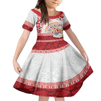 French Polynesia Internal Autonomy Day Family Matching Short Sleeve Bodycon Dress and Hawaiian Shirt Tropical Hibiscus And Turtle Pattern LT05 Daughter's Dress Red - Polynesian Pride