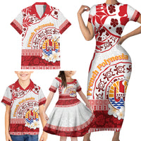 French Polynesia Internal Autonomy Day Family Matching Short Sleeve Bodycon Dress and Hawaiian Shirt Tropical Hibiscus And Turtle Pattern LT05 - Polynesian Pride