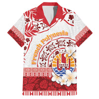 French Polynesia Internal Autonomy Day Family Matching Short Sleeve Bodycon Dress and Hawaiian Shirt Tropical Hibiscus And Turtle Pattern LT05 Dad's Shirt - Short Sleeve Red - Polynesian Pride