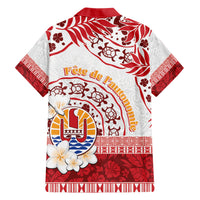 French Polynesia Internal Autonomy Day Family Matching Short Sleeve Bodycon Dress and Hawaiian Shirt Tropical Hibiscus And Turtle Pattern LT05 - Polynesian Pride