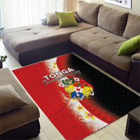 Tonga Emancipation Day Area Rug Tongan Ngatu Pattern With Plumeria