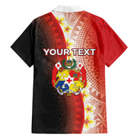 Personalised Tonga Emancipation Day Family Matching Puletasi and Hawaiian Shirt Tongan Ngatu Pattern With Plumeria LT05 - Polynesian Pride