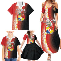 Personalised Tonga Emancipation Day Family Matching Summer Maxi Dress and Hawaiian Shirt Tongan Ngatu Pattern With Plumeria LT05 - Polynesian Pride