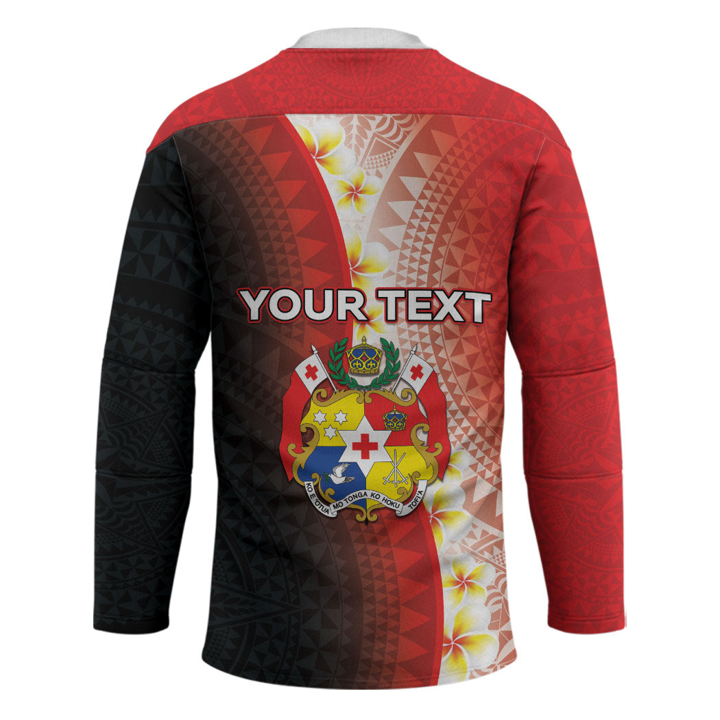Personalised Tonga Emancipation Day Hockey Jersey Tongan Ngatu Pattern With Plumeria