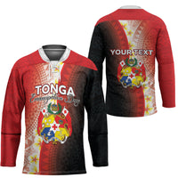 Personalised Tonga Emancipation Day Hockey Jersey Tongan Ngatu Pattern With Plumeria