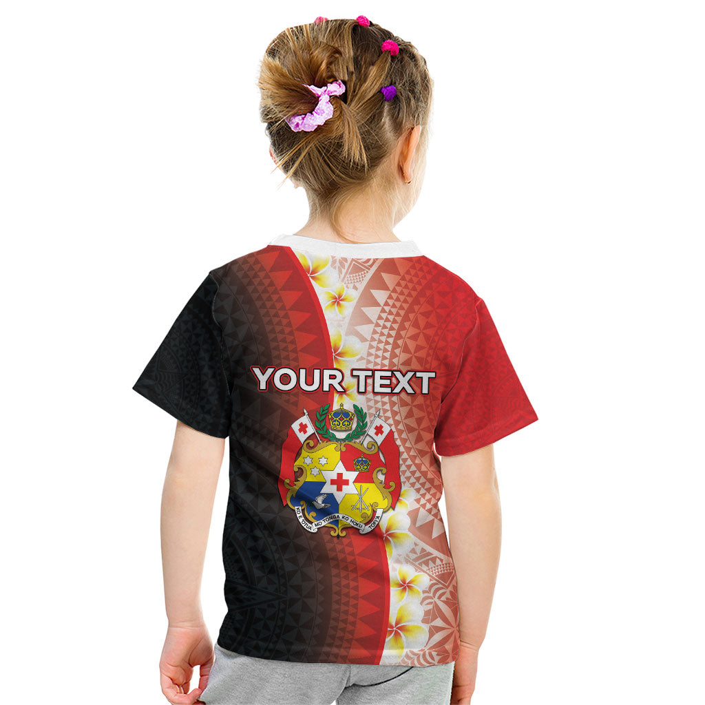 Personalised Tonga Emancipation Day Kid T Shirt Tongan Ngatu Pattern With Plumeria