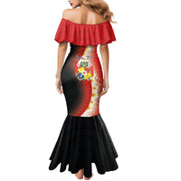 Personalised Tonga Emancipation Day Mermaid Dress Tongan Ngatu Pattern With Plumeria LT05 - Polynesian Pride